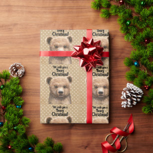 Papel De Presente Feriado de Natal do Urso Bonito