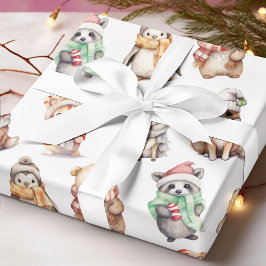 Papel De Presente Feriado de Natal em Animais