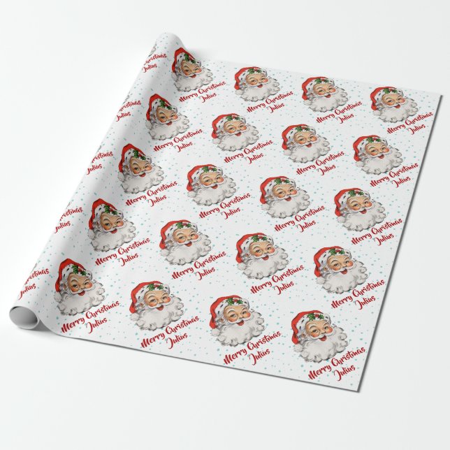 Papel De Presente Feriado de Natal Feliz Personalizado (Desenrolado)