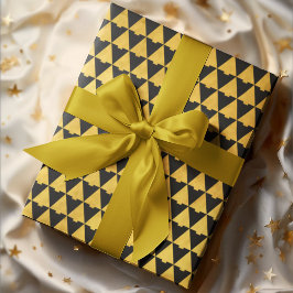 Papel De Presente Feriado de Natal Geométrico do Carvão Elegante