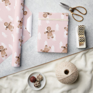 Papel De Presente Feriado de Natal Homem Pia Rosa Bonito Feriado de