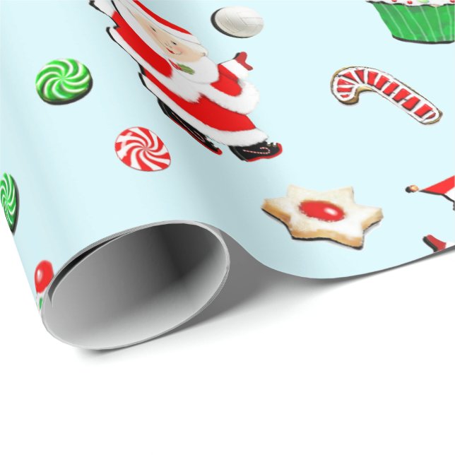 Papel De Presente Feriado de Natal para garotas de Voleibol (Ponta do rolo)