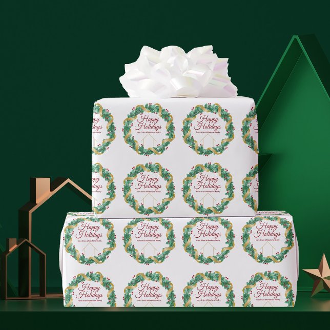 Papel De Presente Feriado de Natal Personalizado Da Empresa Imobiliá (Criador carregado)