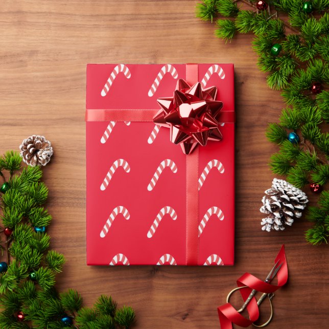 Papel De Presente Feriado de Natal Simples Candy Candy Red Cute (Presente de Natal)