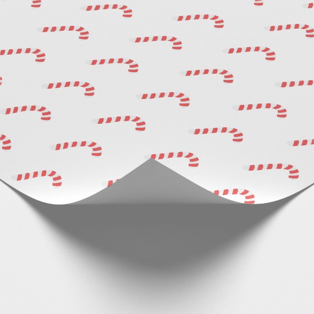 Papel De Presente Feriado de Natal Simples e Bonito Candy Cane Branc (Ponta)