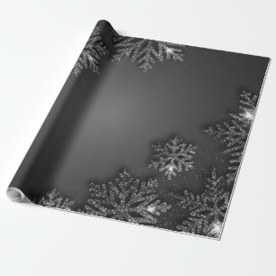 Papel De Presente Feriado de Neve Silver Elegante