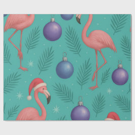 Papel De Presente Feriado de Ornament Flamingo