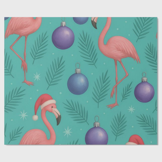 Papel De Presente Feriado de Ornament Flamingo (Aberto)
