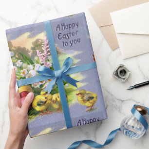 Papel De Presente Feriado de Pintinhos de Barnyard e Ovos de Páscoa