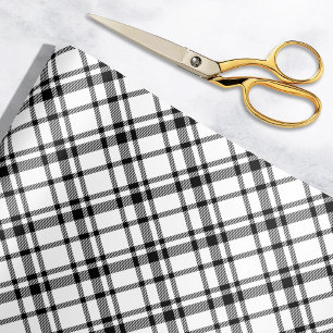 Papel De Presente Feriado de Xadrez de Tartan Escocês Negro