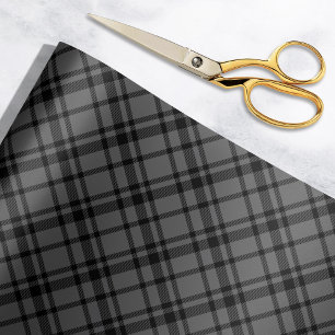 Papel De Presente Feriado de Xadrez de Tartan na Escócia, Cinza de 