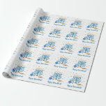 Papel De Presente Feriado Decorativo de Menorah Hanukkah<br><div class="desc">Torne Chanukah especial e dê o seu melhor à família e amigos com este papel decorativo de embrulho de Hanukkah. Uma cena de Chanucá com menorah,  sufganiyot (donuts),  sonhos e ramos de oliveira é renderizada em um efeito de aquarela. Adicione sua própria mensagem personalizada. Disponível com produtos correspondentes.</div>