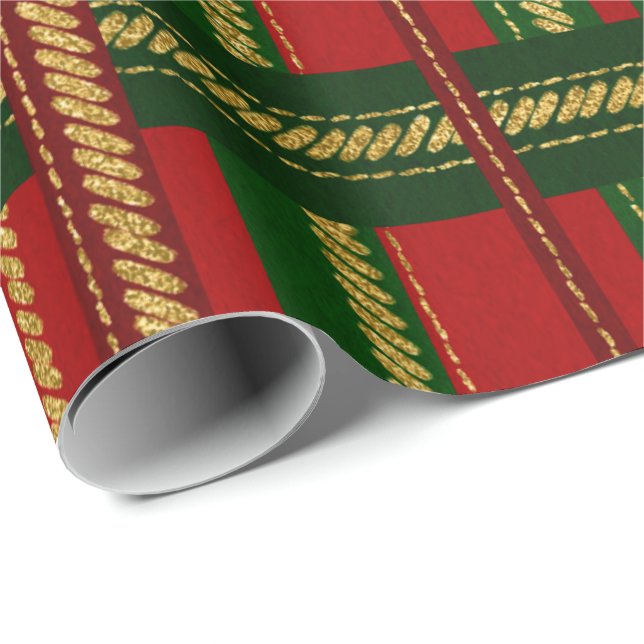 Papel De Presente Feriado do Natal - feriado bonito xadrez costurada (Ponta do rolo)