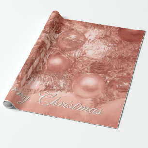 Papel De Presente Feriado Dourado da Rosa de Natal Merry