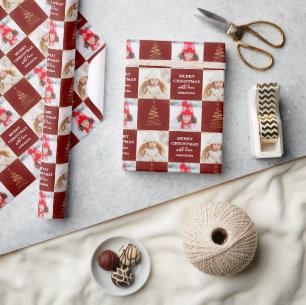 Papel De Presente Feriado Dourado de Natal Personalizado 2 Foto
