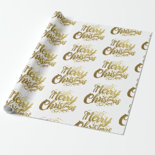 Papel De Presente Feriado Dourado Elegante de Natal Moderno