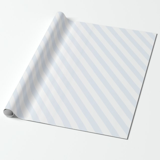 Papel De Presente Feriado Elegante Azul Claro e Branco (Desenrolado)