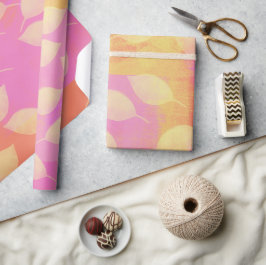 Papel De Presente Feriado em Amarelo, Terracota e Rosa