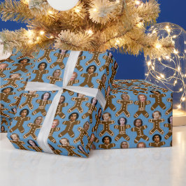 Papel De Presente Feriado Familiar e Amigos do Pão Azul