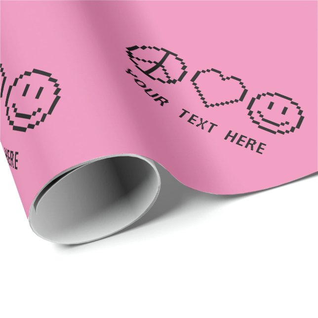 Papel De Presente Feriado feito sob encomenda da arte do pixel do (Ponta do rolo)