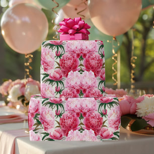 Papel De Presente Feriado Floral Elegante de Peonies Bonito