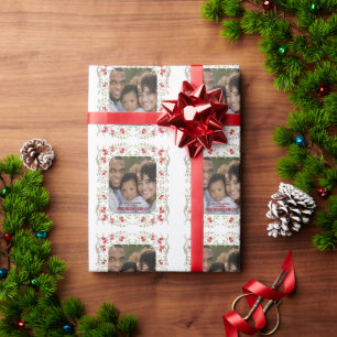 Papel De Presente Feriado Foto Berry Wreath Personalizado