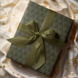 Papel De Presente Feriado Geométrico Monotone de Natal Elegante