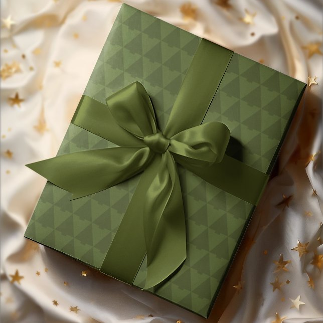 Papel De Presente Feriado Geométrico Monotone de Natal Elegante (Criador carregado)