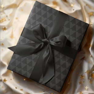 Papel De Presente Feriado Geométrico Monotone de Natal Elegante