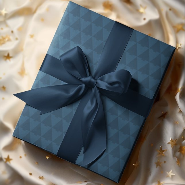 Papel De Presente Feriado Geométrico Monotone de Natal Elegante (Criador carregado)