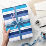 Papel De Presente Feriado Personalizado da Faixa de Hanukkah<br><div class="desc">Divertido e ousado,  mas simples e chique,  este papel se coordena com tantas fitas e arcos! Adicione qualquer nome ou frase para um presente verdadeiramente pessoal.</div>