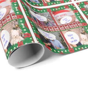Papel De Presente Feriado Personalizado de País de Foto da Porta do