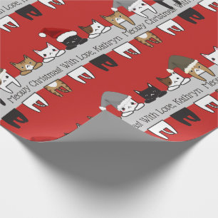 Papel De Presente Feriado personalizado dos gatos do gatinho