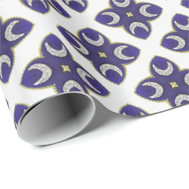 Papel De Presente Feriado Real Azul e Dourado de Luxo (Ponta do rolo)