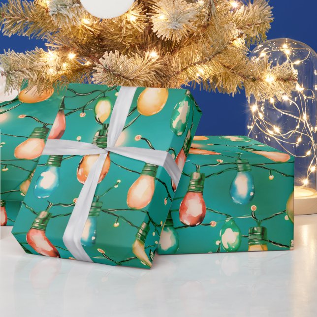 Papel De Presente Feriado Retro Diversão das Luzes Fúnebre Natal Mod (Feriados)
