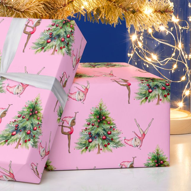 Papel De Presente Feriado Rosa de Papel de Moldagem de Natal da giná (Criador carregado)