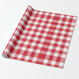 Papel De Presente Feriado Russo de Verificação de Gingham Vermelho B