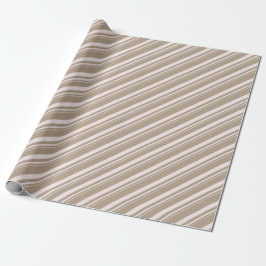 Papel De Presente Feriado Rustic Kraft Vintage White Stripes