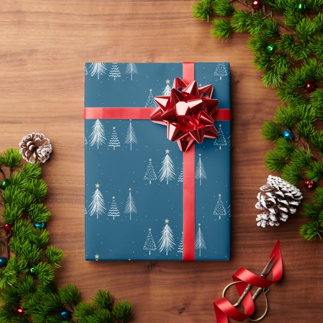 Papel De Presente Feriado Simples da Árvore de Natal Elegante (Presente de Natal)