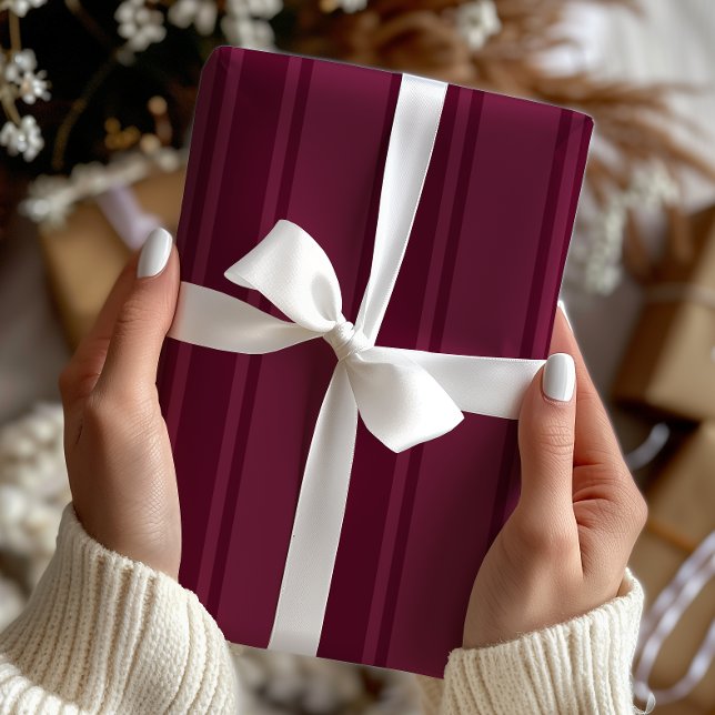 Papel De Presente Feriado Stripes Magenta (Criador carregado)