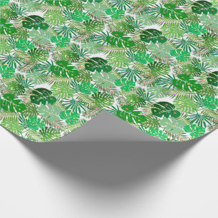 Papel De Presente Feriado tropical das luzes de Natal da folha da