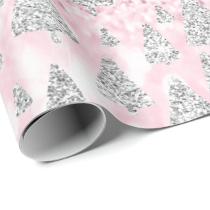 Papel De Presente Feriados de Árvore de Natal Dourada Rosa Rosa Rosa