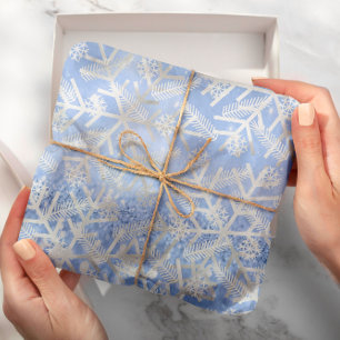 Papel De Presente Feriados de Natal com Glitter Azul Brincadeira de