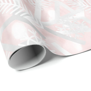 Papel De Presente Feriados de Natal cor-de-rosa Uivos, Alegria em Fl