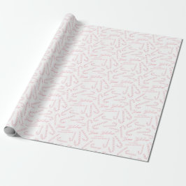 Papel De Presente Feriados de Natal de Canis Rosa e Branco