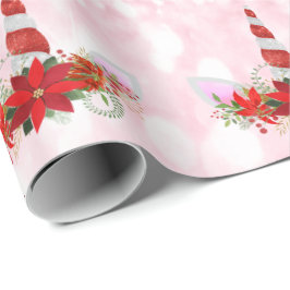 Papel De Presente Feriados de Natal do Unicórnio, vermelho-claro, Do