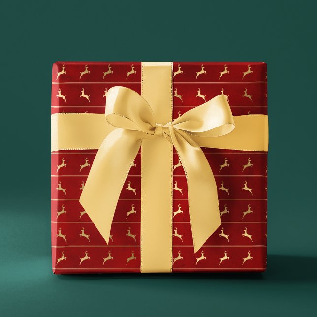 Papel De Presente Feriados de Natal Vermelhos, Rebelde Dourada e Chi (Criador carregado)