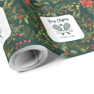 Papel De Presente Feriados do Clube de Tênis de Berries vermelhos Na