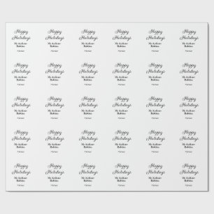 Papel De Presente Feriados felizes adicionam nome data ano simples m