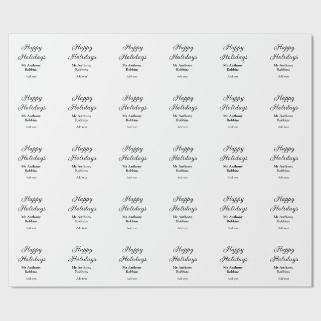 Papel De Presente Feriados felizes adicionam nome data ano simples m (Aberto)